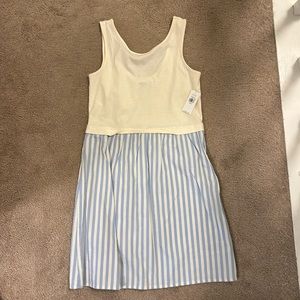 Girls sundress blue and white